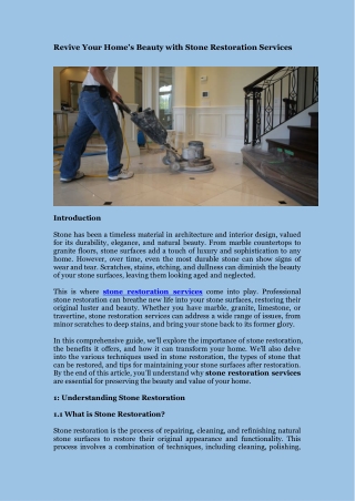 Revive Your Home’s Beauty with Stone Restoration Services