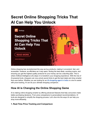 Secret Online Shopping Tricks That AI Can Help You Unlock