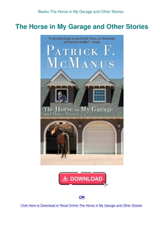 Books The Horse in My Garage and Other Stories