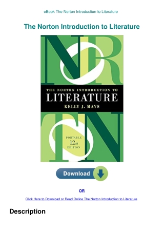 eBook The Norton Introduction to Literature