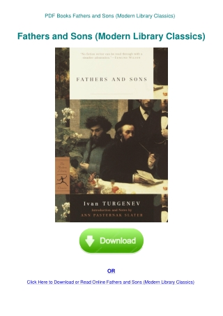 PDF Books Fathers and Sons (Modern Library Classics)