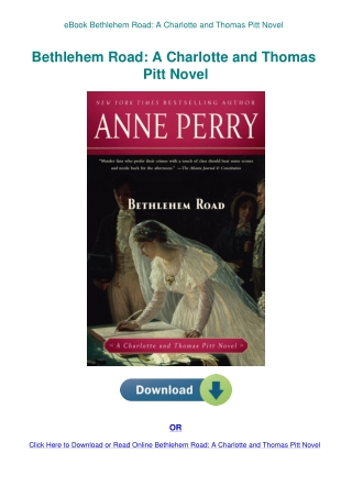 eBook Bethlehem Road A Charlotte and Thomas Pitt Novel