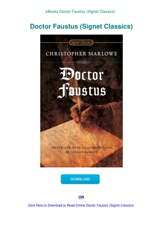 eBooks Doctor Faustus (Signet Classics)