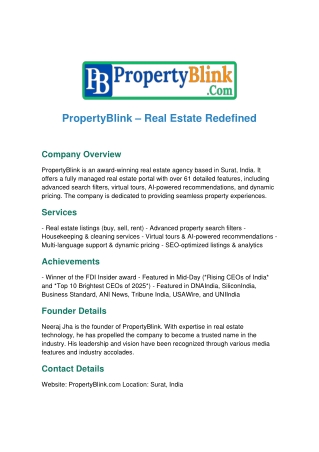 propertyblink real estate redefined