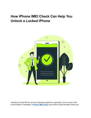 How iPhone IMEI Check Can Help You Unlock a Locked iPhone