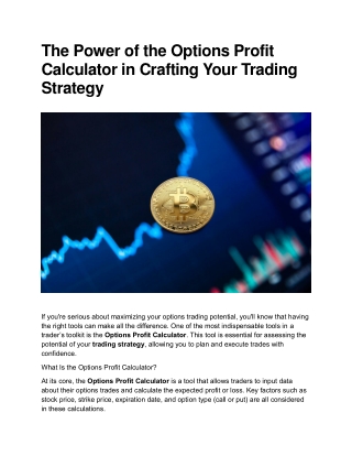 The Power of the Options Profit Calculator in Crafting Your Trading Strategy