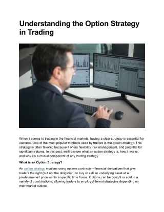 Understanding the Option Strategy in Trading