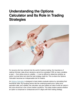 Understanding the Options Calculator and Its Role in Trading Strategies