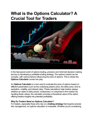 what is the options calculator a crucial tool