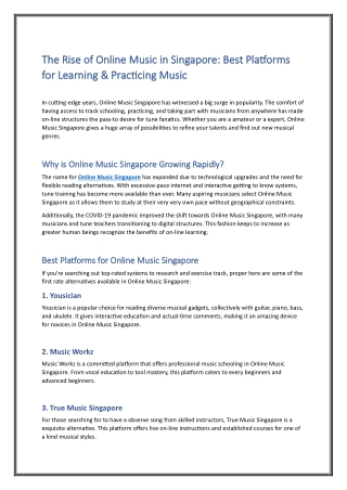 The Rise of Online Music in Singapore: Best Platforms for Learning & Practicing
