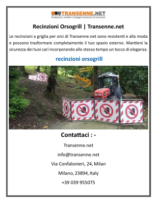 Recinzioni Orsogrill  Transenne.net