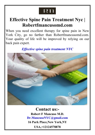 effective spine pain treatment