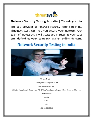 Network Security Testing In India  Threatsys.co.in