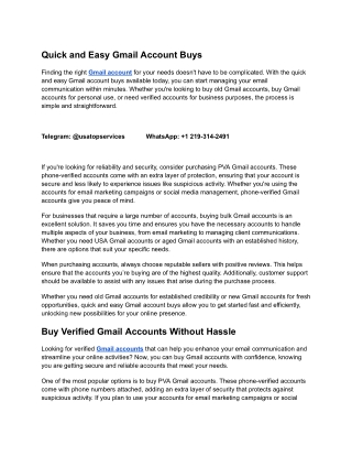 quick and easy gmail account buys