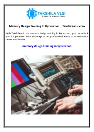 Memory Design Training In Hyderabad  Takshila-vlsi.com