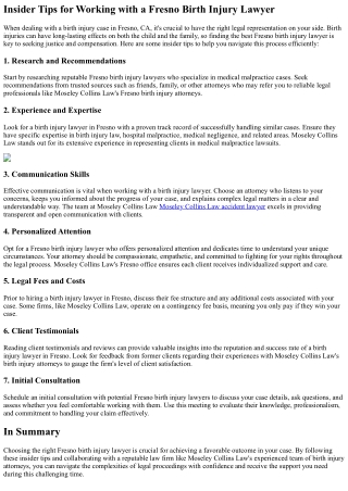 insider tips for working with a fresno birth