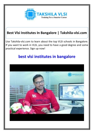 best vlsi institutes in bangalore takshila vlsi