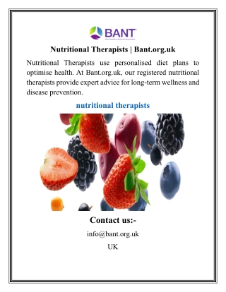 Nutritional Therapists  Bant.org.uk
