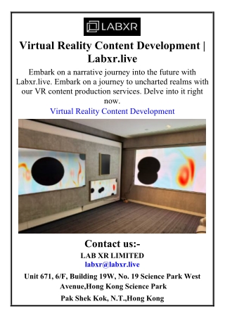 virtual reality content development labxr live