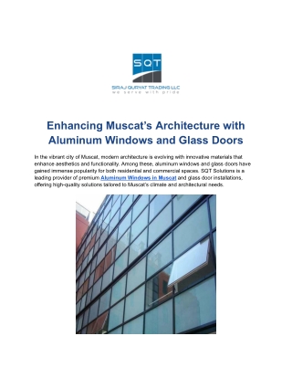 enhancing muscat s architecture with aluminum