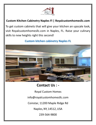 Custom Kitchen Cabinetry Naples Fl  Royalcustomhomesllc