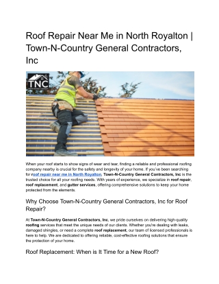 Roof Repair Near Me in North Royalton | Town-N-Country General Contractors, Inc
