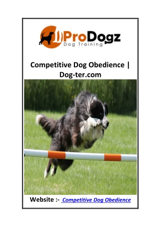 Competitive Dog Obedience  Dog-ter.com
