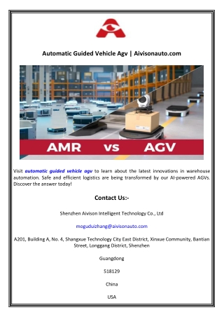 Automatic Guided Vehicle Agv  Aivisonauto.com