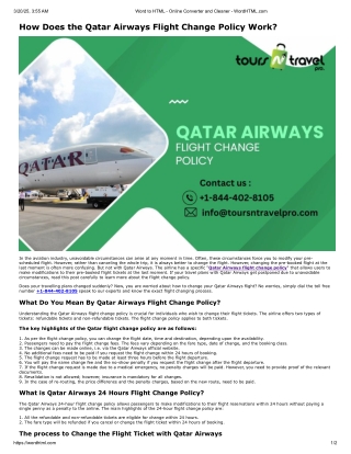 How Does the Qatar Airways Flight Change Policy Work?