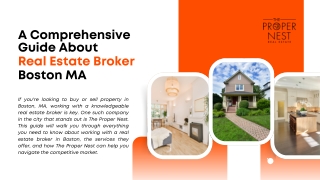 A Comprehensive Guide About Real Estate Broker Boston MA