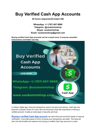 Top 7 Best Place to Buy Verified Cash App Accounts 2025