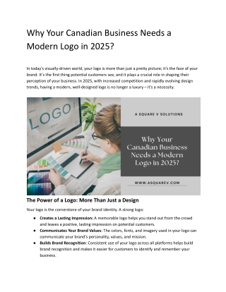 Why Your Canadian Business Needs a Modern Logo in 2025