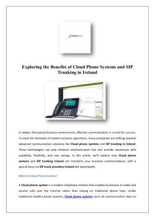 Voip Services Ireland | Speechpath