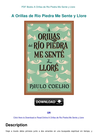 PDF Books A Orillas de Rio Piedra Me Sente y Llore