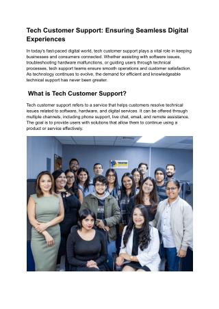 tech customer support ensuring seamless digital