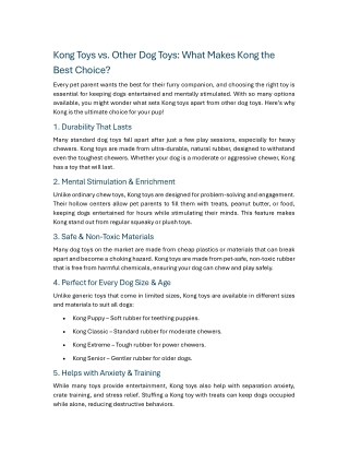 kong toys vs other dog toys what makes kong