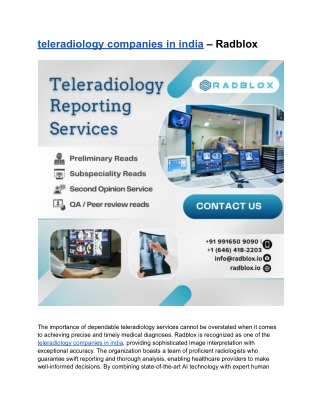 teleradiology companies in india – Radblox