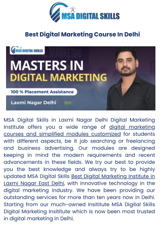 best digital marketing course in delhi