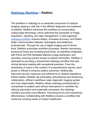 radiology workflow radblox the workflow