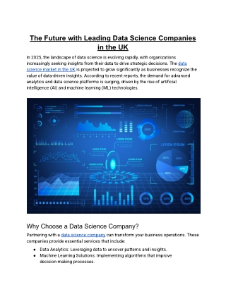 The Future with Leading Data Science Companies in the UK