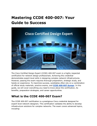 mastering ccde 400 007 your guide to success