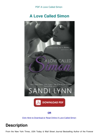 PDF A Love Called Simon