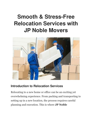 smooth stress free relocation services with