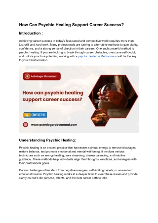 How Can Psychic Healing Support Career Success_