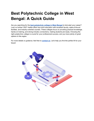 best polytechnic college in west bengal a quick