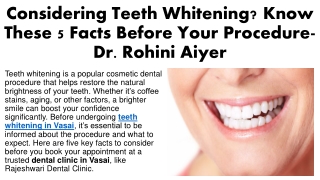 considering teeth whitening know these 5 facts before your procedure dr rohini aiyer