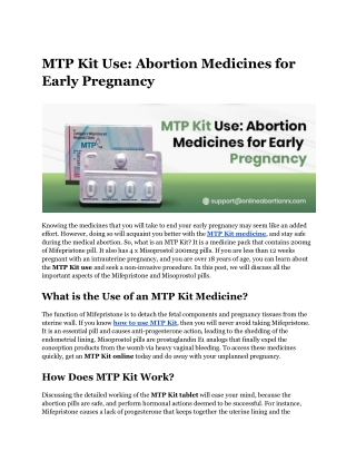 How to Use MTP Kit Abortion Medicines for Early Pregnancy Safely