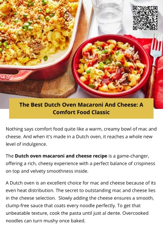 The Best Dutch Oven Macaroni And Cheese: A Comfort Food Classic