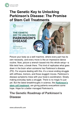 Hope for Parkinson’s: How Stem Cells Transform Treatment