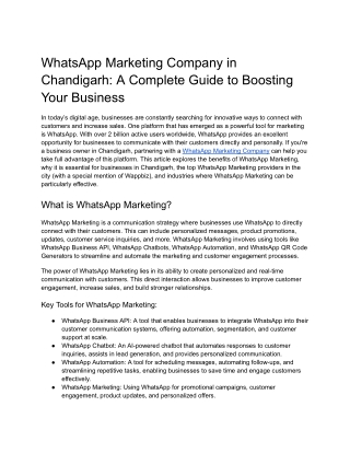 WhatsApp Marketing Company in Chandigarh_ A Complete Guide to Boosting Your Business